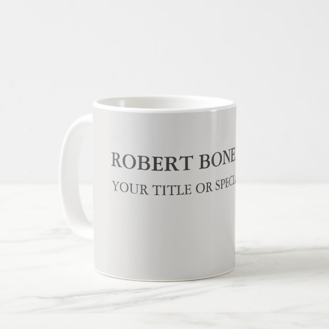 Einzigartig Modernes Platinum Gray Stilvoll Minima Kaffeetasse (Vorderseite Links)