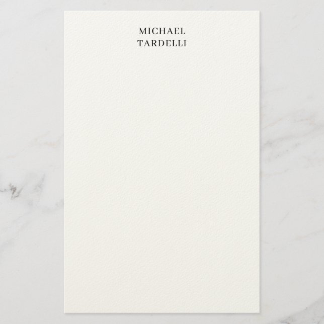 Einzigartig Modernes Schlichtes Minimalistisch Briefpapier (Vorderseite)