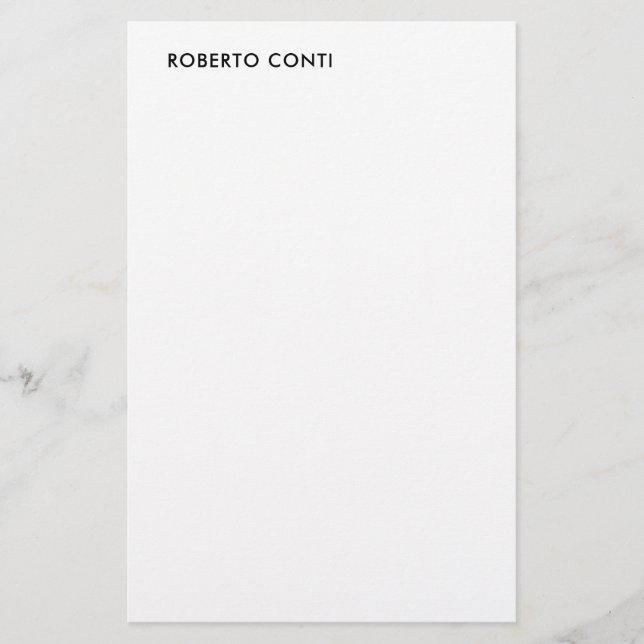 Einzigartig Modernes Schlichtes Minimalistisch Briefpapier (Vorderseite)