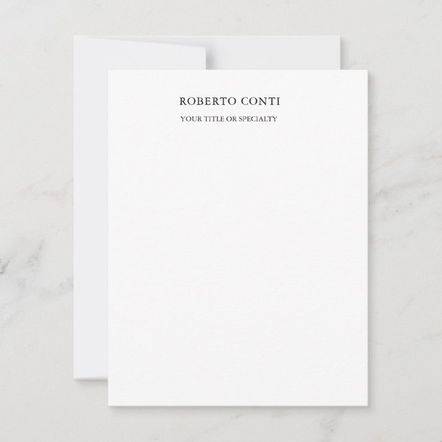 Einzigartig Modernes Schlichtes Minimalistisch Mitteilungskarte (Vorderseite)