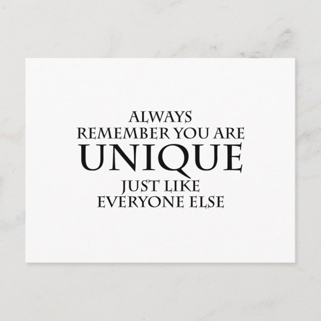 einzigartig postkarte (Vorderseite)