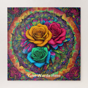 Einzigartig psychedelisch und lustig personalisier puzzle