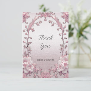 Einzigartig rosa Flora Dankeschön Karte