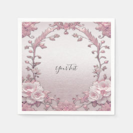 Einzigartig Rosa Floral Napkins Serviette