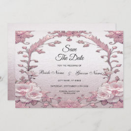 Einzigartig rosa Floral Save the Date