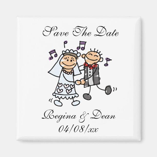 Einzigartig Save the Dates Wedding Dance Bride Gro Magnet (Vorne)