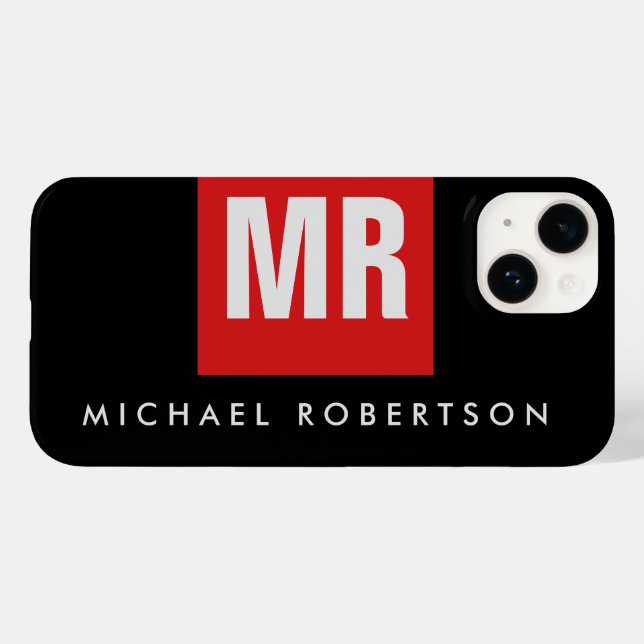 Einzigartig Schwarz-Monogramm Case-Mate iPhone Hülle (Rückseite (Horizontal))