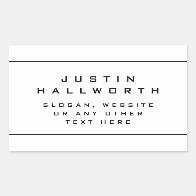 Einzigartig Schwarz und Weiß aussehen Rechteckiger Aufkleber (Vorderseite)