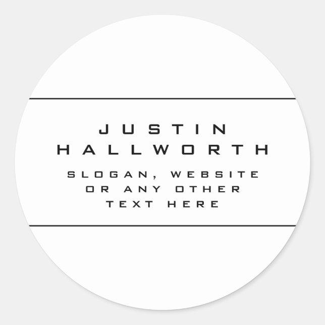 Einzigartig Schwarz und Weiß aussehen Runder Aufkleber (Vorderseite)