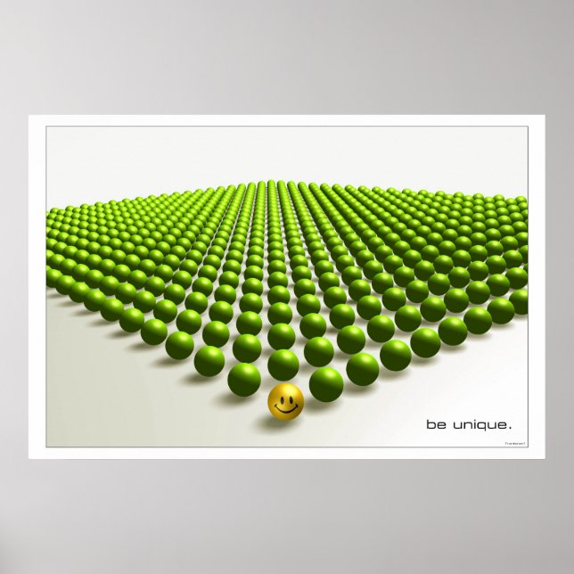 Einzigartig sein (grün) poster (Vorne)