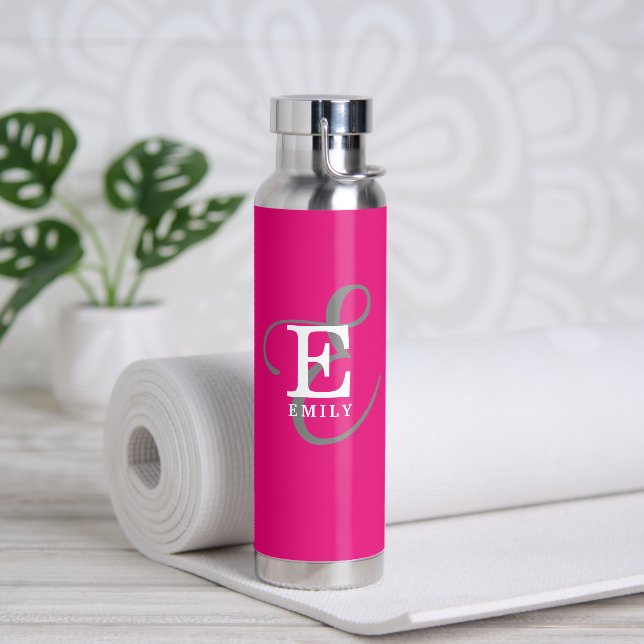 Einzigartig Stilvolle Monogramm Typografie Hot Pin Trinkflasche (Yoga)