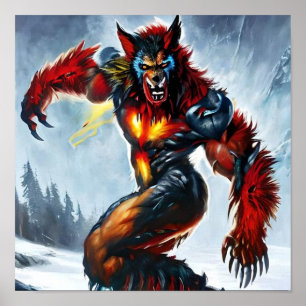 Einzigartig Werewolf Cyborg, Digitale Kunst zum Do Poster