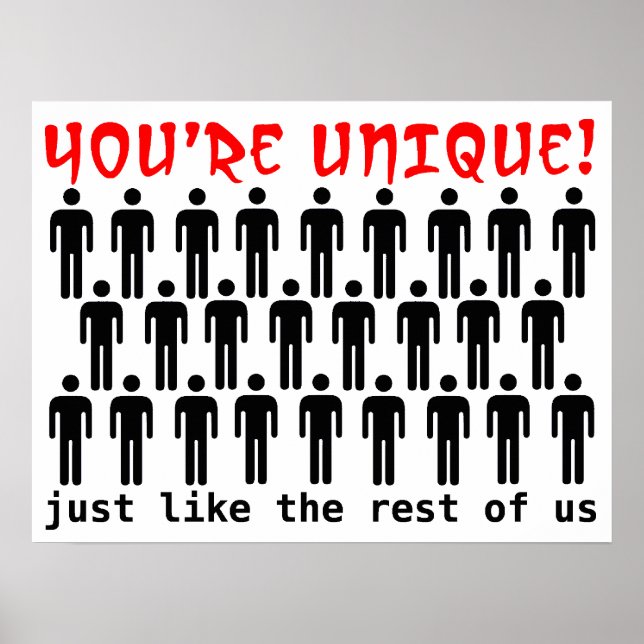 Einzigartig wie unser lustiges Poster (Vorne)