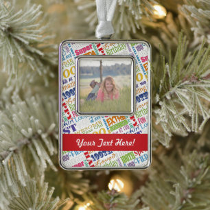 Einzigartige 100. Geburtstagsparty Personalisierte Rahmen-Ornament Silber
