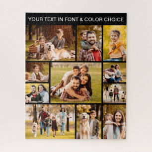 Einzigartige 11-Foto-Collage einfache Text Puzzle