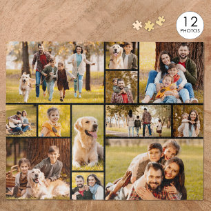 Einzigartige 12-Foto-Collage Minimalistisch Einfac Puzzle