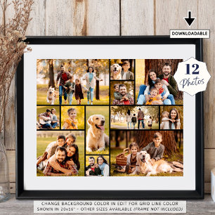 Einzigartige 12er Foto-Collage Minimalistisch Einf Poster