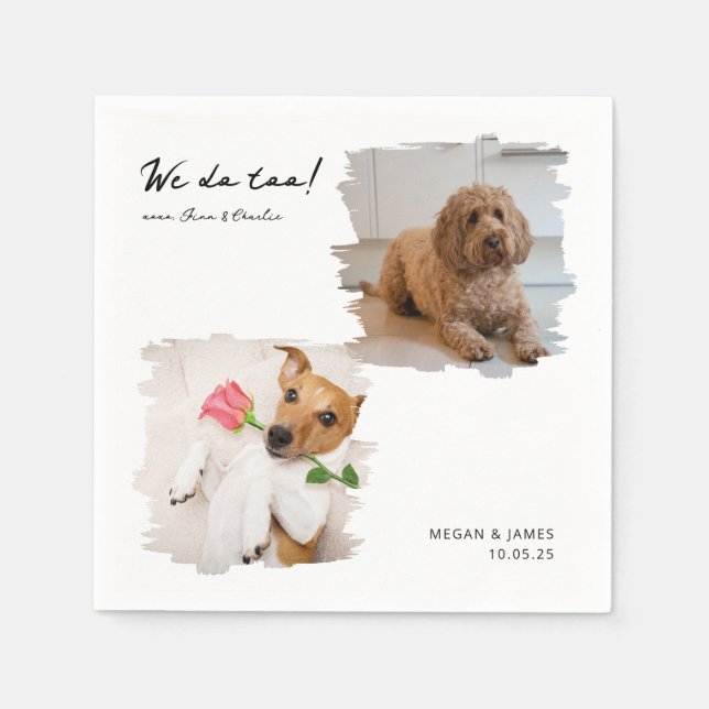 Einzigartige 2 Fotos wir tun zu Hauskatze Hunde Ho Serviette (Vorderseite)