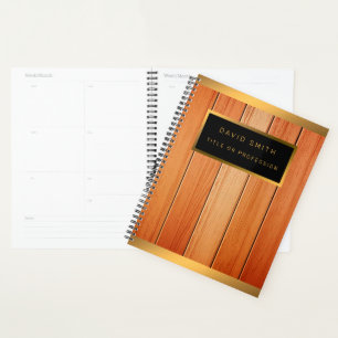 Einzigartige 2 in 1 Gold Luxury Wood Business Card Planer