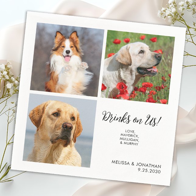 Einzigartige 3 Fotos Drinks auf der Hochzeit der H Serviette (Von Creator hochgeladen)