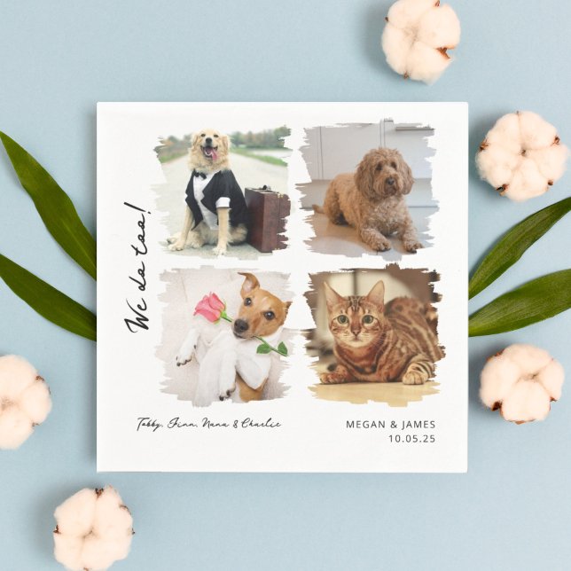 Einzigartige 4 Fotos wir tun zu Hauskatzen Hunde H Serviette (Von Creator hochgeladen)