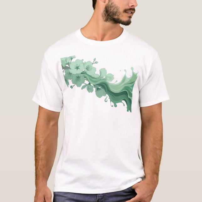 Einzigartige ABSTRACT FLOWER Modekunst T-Shirt (Vorderseite)