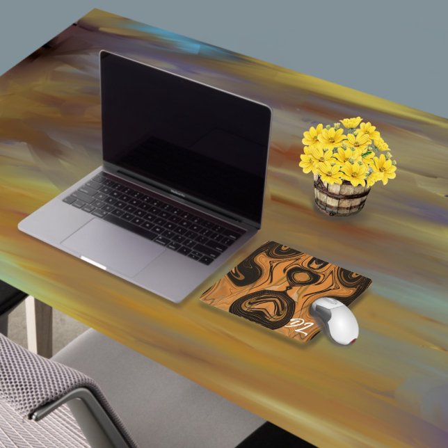 Einzigartige Abstrakt-braune Marmorflüssige Mousep Mousepad (Von Creator hochgeladen)