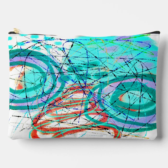 Einzigartige abstrakte digitale Kunst Zubehörtasche (Vorderseite)