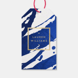 Einzigartige Abstrakte Indigo Blue Pinselstriche Geschenkanhänger