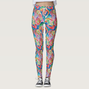 Einzigartige abstrakte Kunst Regenbogen-Wasserfarb Leggings