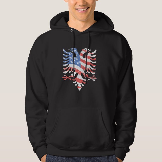 Einzigartige albanische Flagge Albanien Amerika Pr Hoodie (Vorderseite)