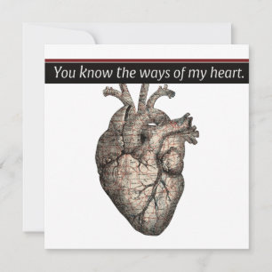 Einzigartige anatomische Herz-/Kartenzeichnung Val Feiertagskarte