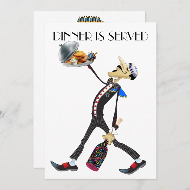 Einzigartige Ansammlung-Kellner-Serie - Einladung (Vorne/Hinten)