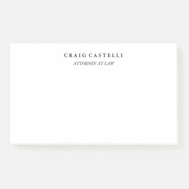 Einzigartige Anwaltskarte Schwarz-weiß Post-it Klebezettel (Vorderseite)