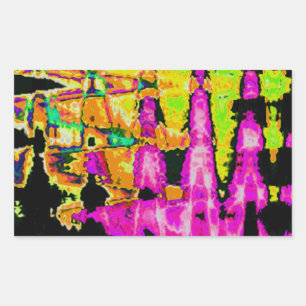 Einzigartige Aquarellkunst: Lila, schwarz und Limo Rechteckiger Aufkleber