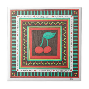 Einzigartige Art Tiles - Cherries - Erin Brie Art Fliese