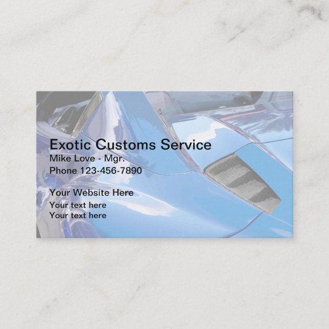 Einzigartige Automotive Exotic Car Business Card Visitenkarte (Vorderseite)