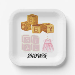 Einzigartige Baby Girl Dice Babydusche Pappteller