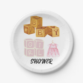 Einzigartige Baby Girl Dice Babydusche Pappteller