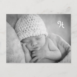 Einzigartige Baby-Mitteilung mit Fotoumschlag Ankündigungspostkarte