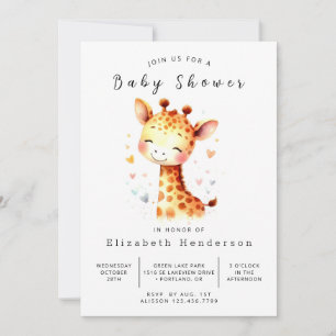 Einzigartige Babydusche für Giraffen Einladung