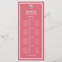 Einzigartige Baker's Logo Bakery Konditorei Rosa R Menükarte