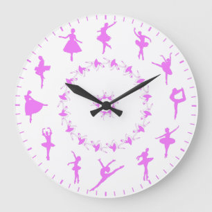 Einzigartige Ballerina-Silhouetten-Themen-Großuhr Große Wanduhr
