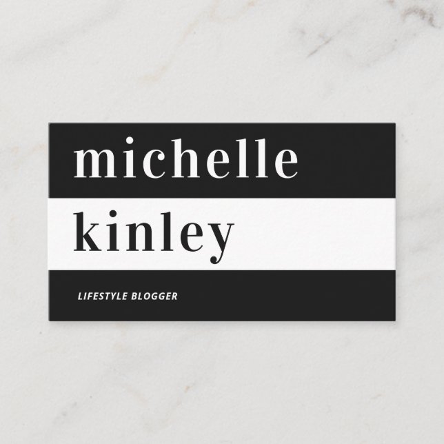 Einzigartige berufliche trendige typografische Ver Visitenkarte (Vorderseite)