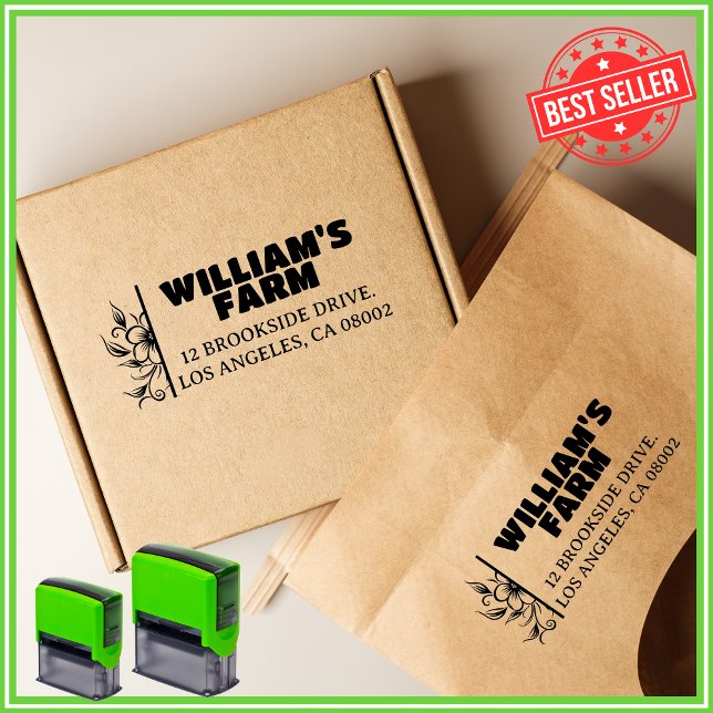 Einzigartige Blume Farm Family Business Rücksendea Permastempel (Von Creator hochgeladen)