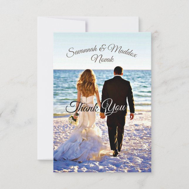 Einzigartige Blume mit Holzbalken - Hochzeit Viele Dankeskarte (Vorderseite)