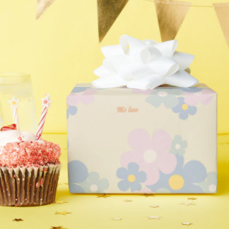 Einzigartige Blume Naturpastel Geschenkpapier