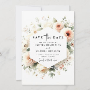Einzigartige Boho Peach Wedding Save The Date
