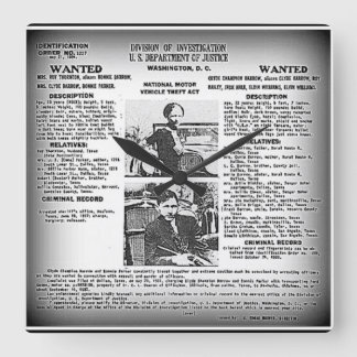 Einzigartige Bonnie- u. Clyde/wall Uhr