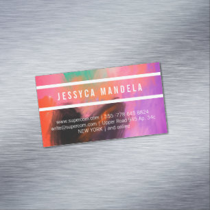 Einzigartige bunte Pastellfarben Magnetische Visitenkarte